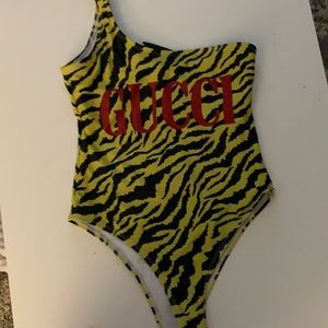 One piece swim suit zebra print